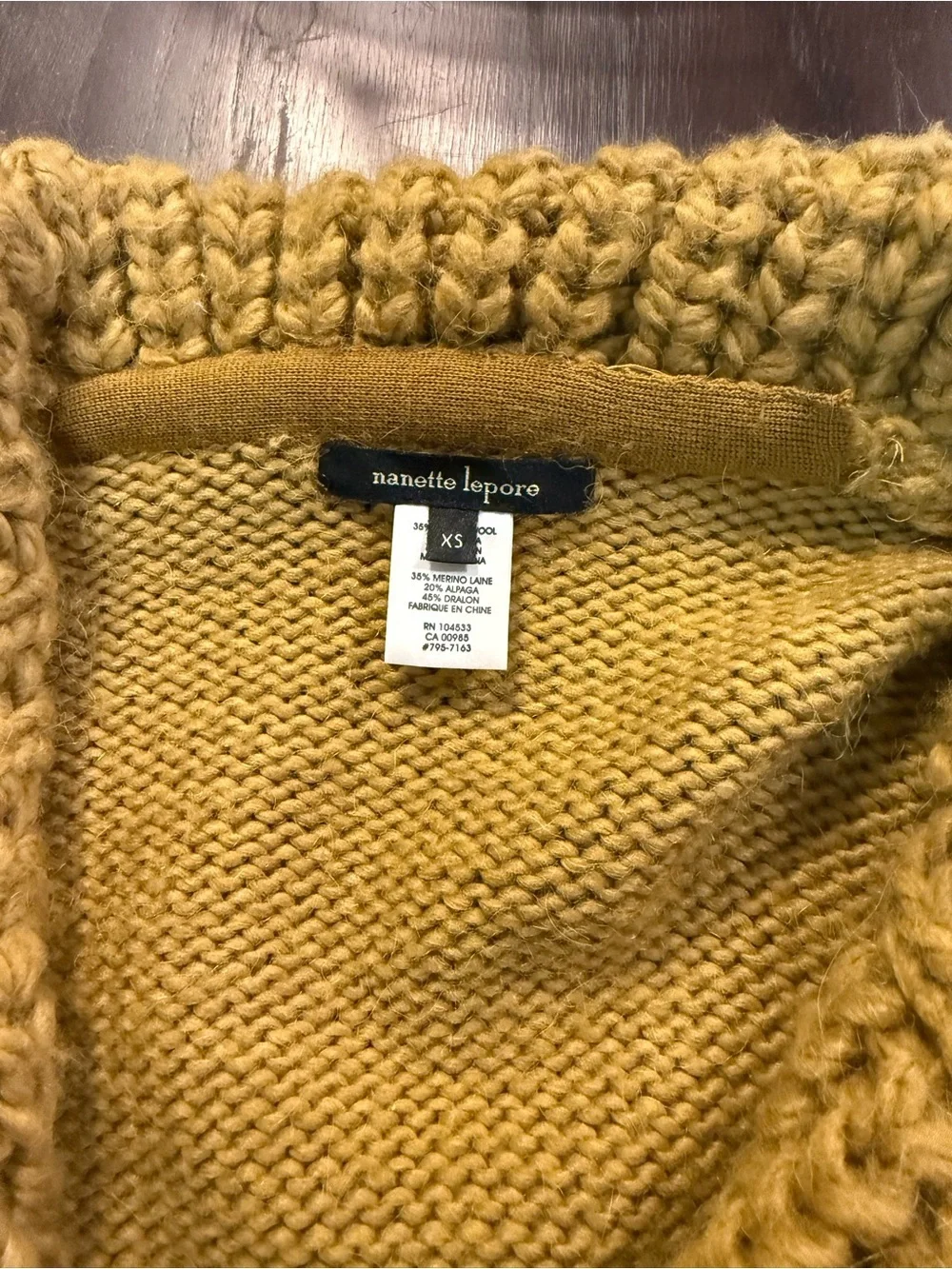 Nanette Lepore Chunky Soft Alpaca Wool Blend Cropped Cardigan Women’s Size XS